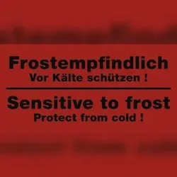 Aufkleber Frostempfindlich - Vor Kälte schützen!, Papier, 140x70 mm, 1000 Stück/Rolle