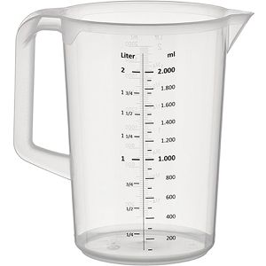 APS Messbecher Pro 30048, aus Kunststoff, mit ml / Liter Skala, 2 Liter