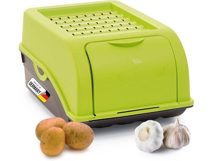 Aardappelbewaardoos klein 3\,5L GROEN Uiendoos Groentebox stapelbare aardappelbox uienopslag aardappelmand fruitcontainer aardappelbox voedselopslagcontainer wortels