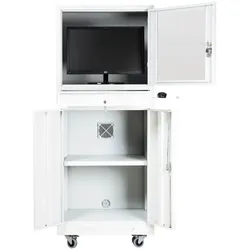 PROREGAL Industrie-PC-Schrank BEAR auf Rollen | HxBxT 170x68x60cm | Weiß