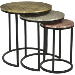 SIT This & That Beistelltisch 3er-Set 1053-10 / Messing, Kupfer, Weissmetall