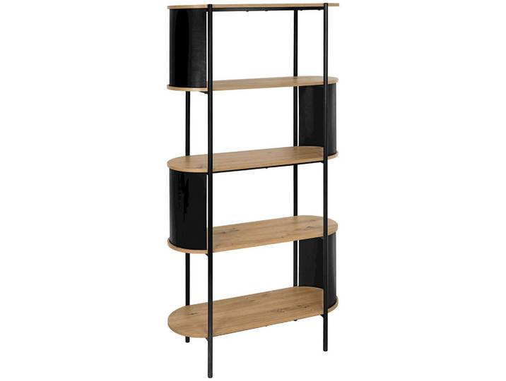 Regal Verona B: 80 cm in Schwarz, Eiche Artisa