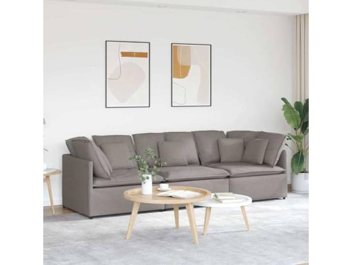 HEFZGDB Modulares Sofa mit Kissen Stoff Taupe – Elegantes Design und außergewöhnlicher Komfort für Ihren Wohnbereich, weiche langlebige Polsterung, Stabiler Metallrahmen, robuste