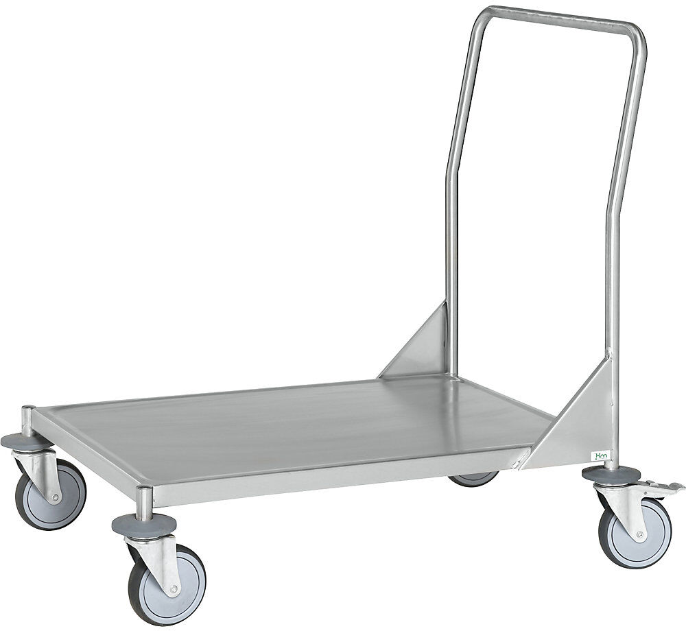 Edelstahl-Plattformwagen, 1 Ladefläche, Tragfähigkeit 200 kg, ab 2 Stk Kongamek