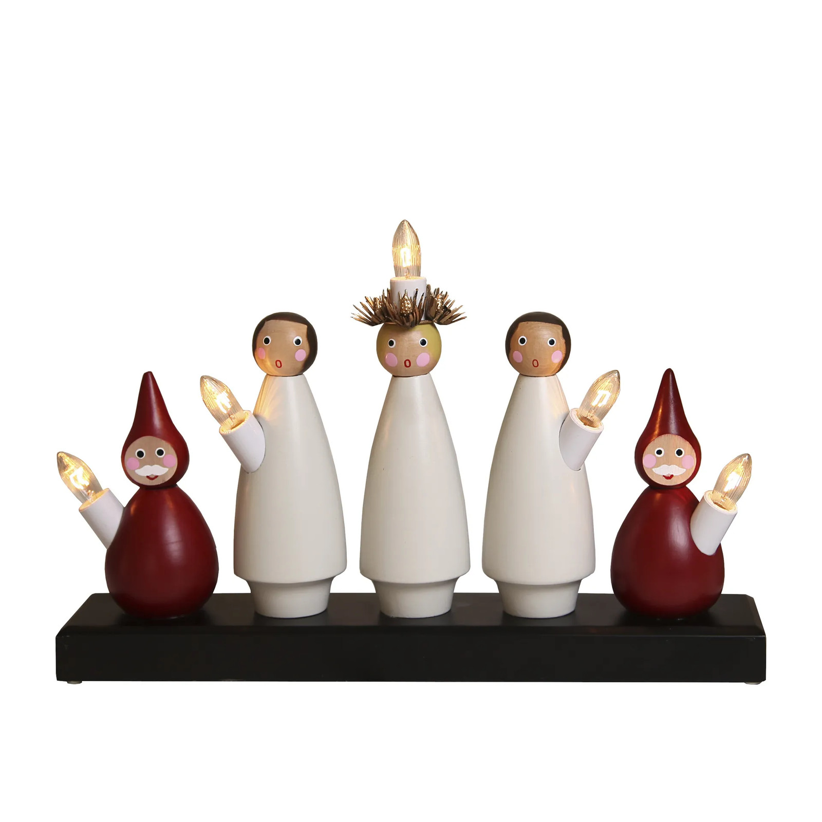 Star Trading Luciakör adventslamp wit-rood