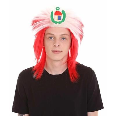 2026 Peru Nationalmannschaft Fan Perücke - Rot Weiß Fußball Unterstützer Kostümzubehör