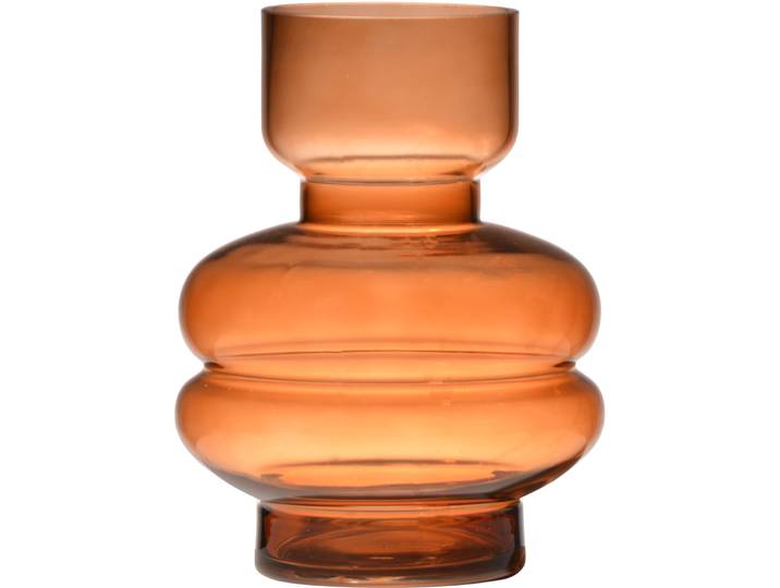 Vase Rim amber Glas H 20 cm - Vase