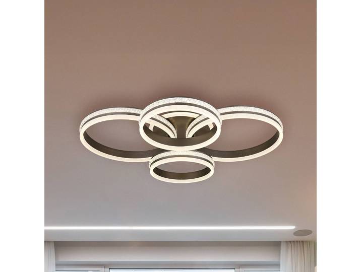 Globo LED Deckenlampe Grouni, dimmbar, alu / grau / zink, für Wohn- / Esszimmer, Metall, Modern, LED Deckenleuchte