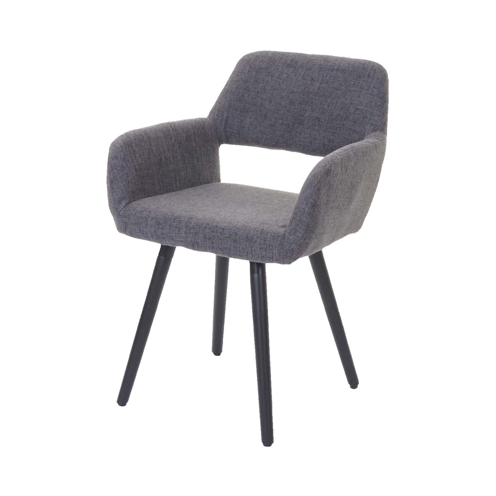 Esszimmerstuhl MCW-A50 II, Stuhl Küchenstuhl, Retro 50er Jahre Design ~ Textil, grau, dunkle Beine