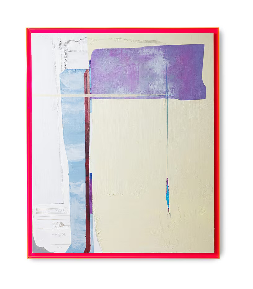 HKliving Schilderij Days in the city Canvas - Roze - B: 152 cm, H: 127 cm