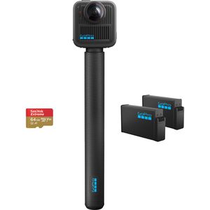 GoPro MAX2 Zubehör-Bundle Action-Cam, wasserdicht bis 5 m, 8K/30fps, 29MP, 360° Ultraweitwinkel, WLAN, Bluetooth