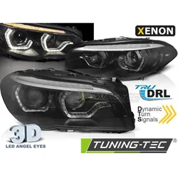 Xenon Scheinwerfer DRL LED Tagfahrlicht passend für BMW 5er F10 F11 2010–13 Schwarz