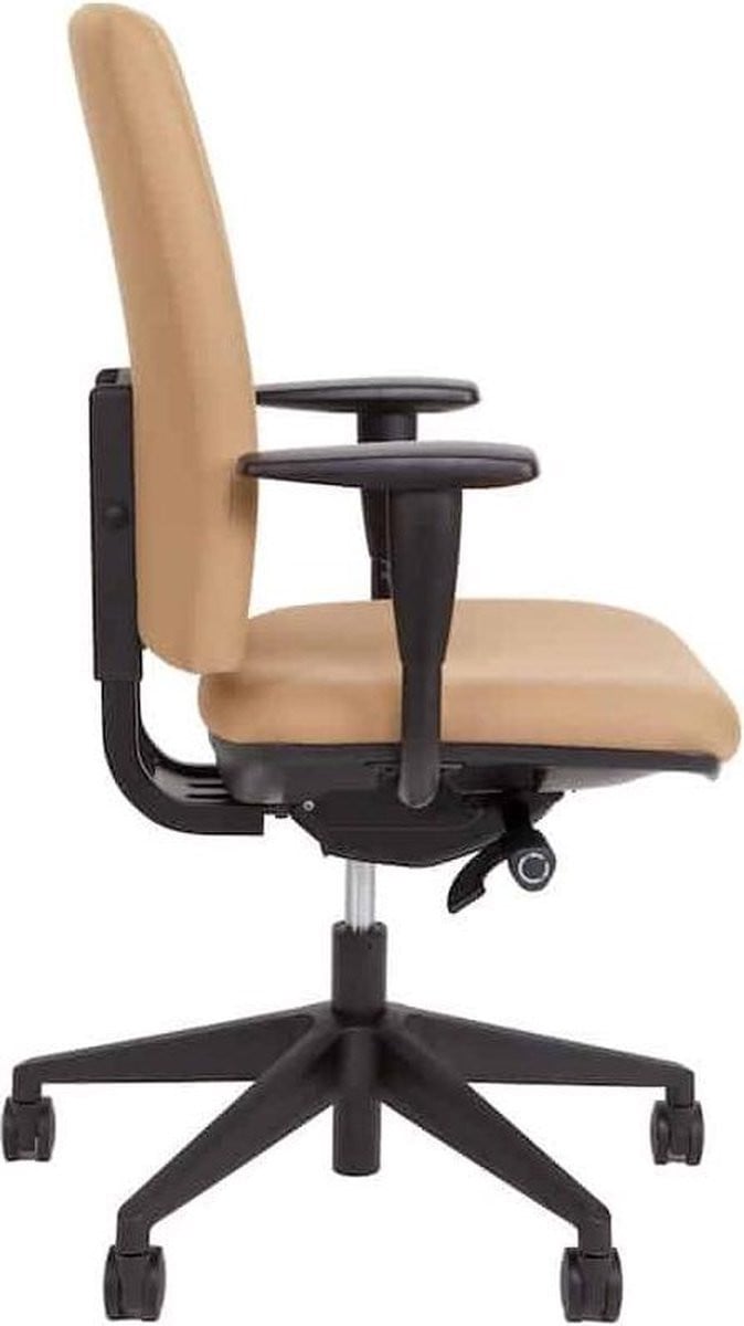 ABC Kantoormeubelen Ergonomische bureaustoel A680 beige stof met armleuningen