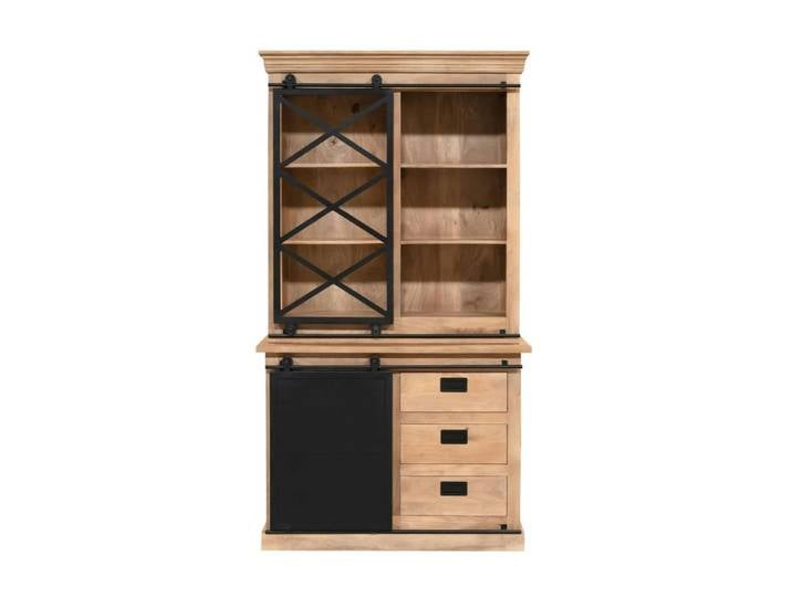 Vaisselier style atelier à portes coulissantes 120 cm