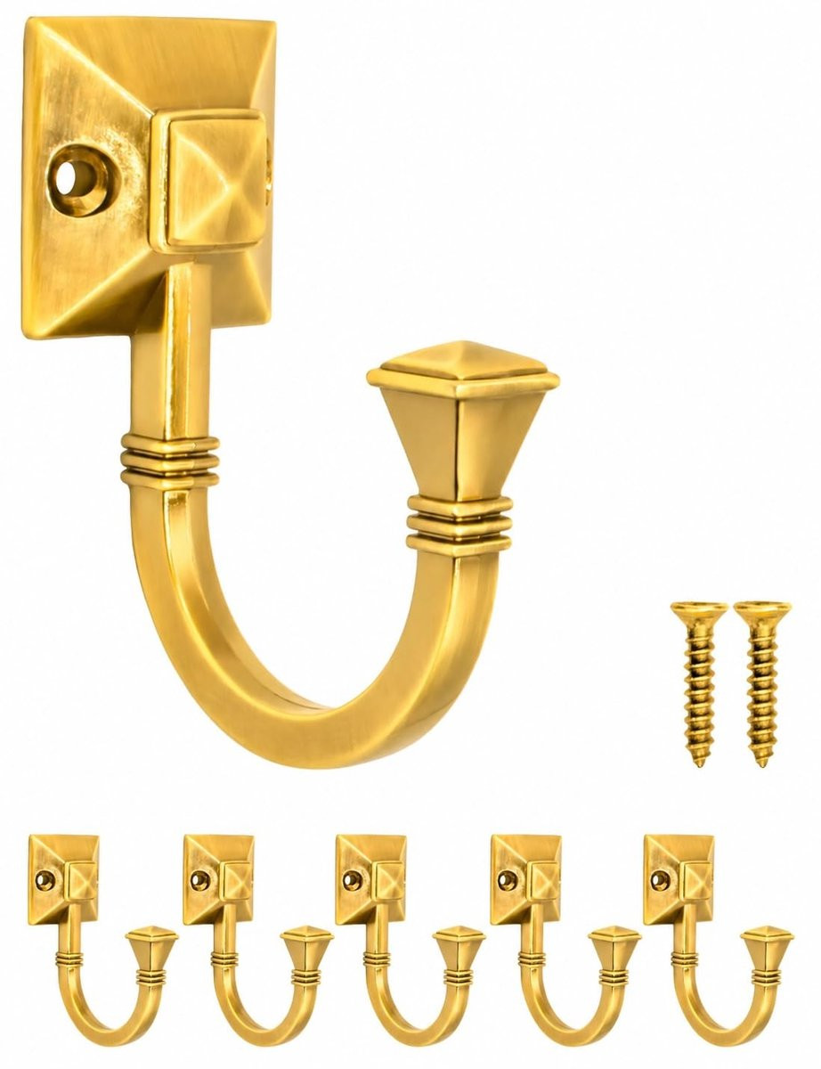 Omgoods Garderobehaken Antiek Design Goud 85 mm - 5 stuks
