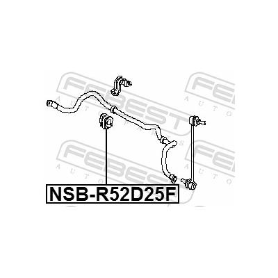 FEBEST Lagerung, Stabilisator nsbr52d25f Vorderachse für NISSAN
