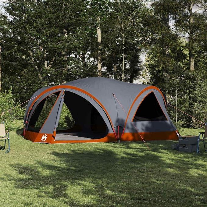 Familienzelt für Personen, x x, 185T Polyester mit PolyurethanBeschichtung, wasserfest, UV-beständig, Belüftungsfenster, E-Port, Tragetasche für Camping und Outdoor