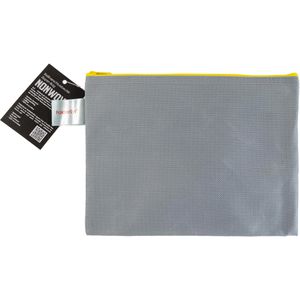 Foldersys Reißverschlussbeutel 40524 Non-Woven-Bag, A5, gelb / grau, aus PP, 1 Fach