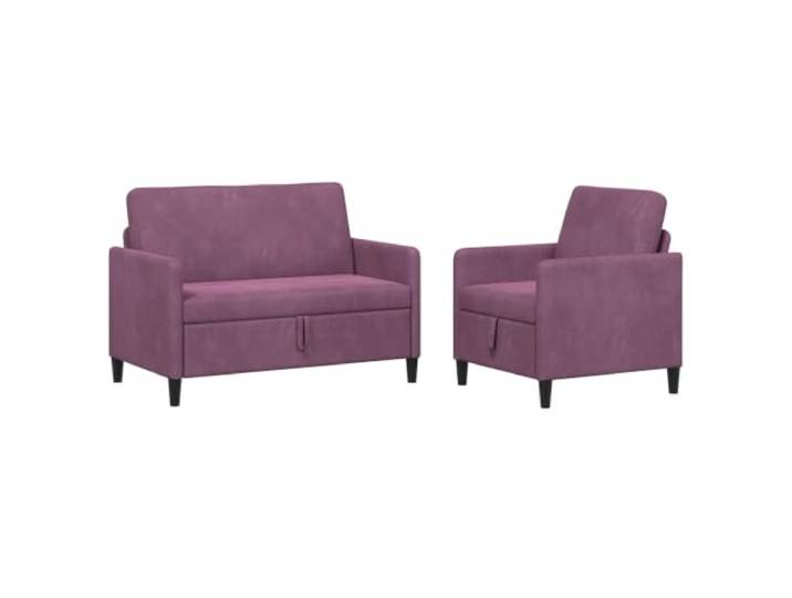Todiikf Sofaset 2-teilig mit Stauraum Lila Polstersofa 3-Sitzer Modernes 2-teiliges Polstersofa Set für das Wohnzimmer mit verstecktem Sitzstauraum und robustem Metallrahmen.