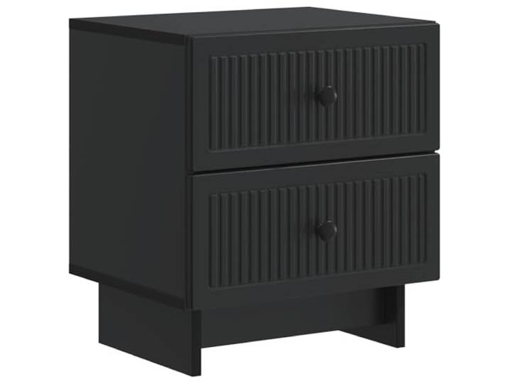Makastle Nachttisch Schwarz 43 x 34,5 x 47,5 cm Holzwerkstoff