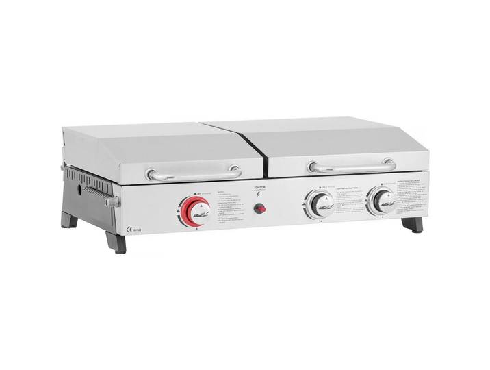 Habitat Garten Plancha flamo Grau, Metall, 47x25x84 cm, Grills, Gasgriller