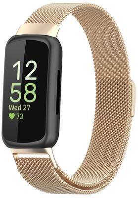 Everyday Crate Fitbit Inspire 3 Milanese Watch Band Magnetic Metal Watch Strap champagne Color