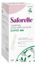 Saforelle 14 Tampons Super Avec Applicateur en Coton Bio - Boîte 14 tampons