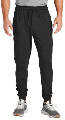 Sport-Tek PST858 Sport-Wick Stretch Jogger Pant in Black size XS   Polyester Blend
