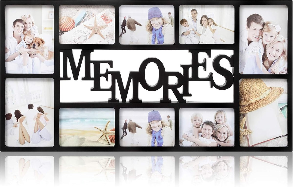 Collage Fotolijst Zwart voor 10 Foto's - Wanddecoratie voor Herinneringen