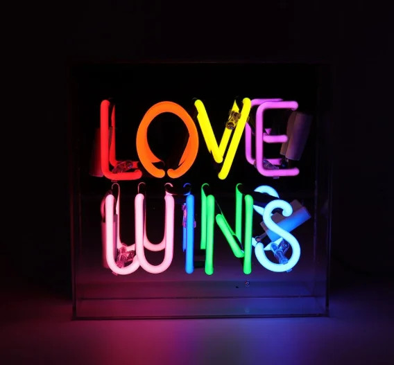 Locomocean Love Wins Neon Box Multicolour RGB LED Decor
