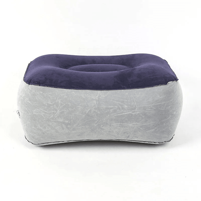 Inspire Essentials Inflatable Travel Footrest Pillow Cushion For Airplane Office And Home dark Blue