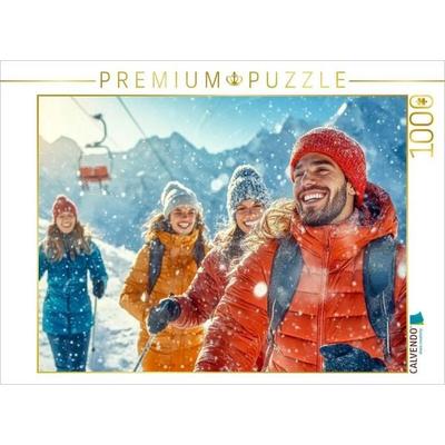 CALVENDO Puzzle Auf zur Gondel und zur nächsten Abfahrt | 1000 Teile Lege-Größe 64x48cm Foto-Puzzle für glückliche Stunden