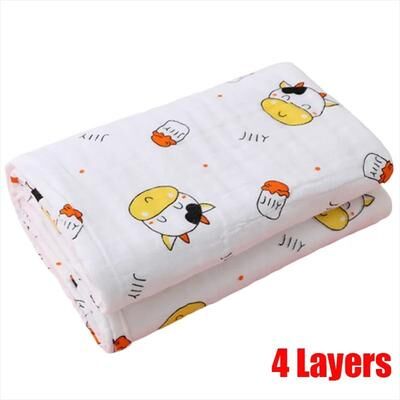 Uplift Picks Soft Cotton Baby Bath Towel 6 Layer Gauze Newborn Swaddle Blanket cows
