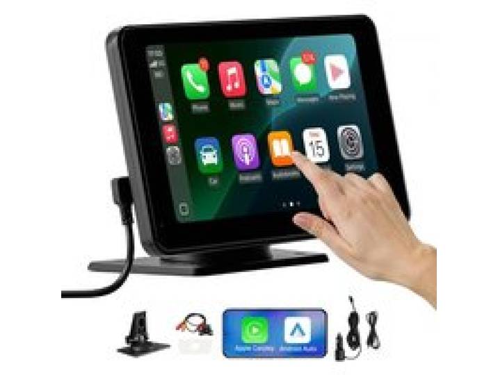 VEVOR Autoradio sans Fil, Écran Central Tactile HD 17,8 cm, Compatible avec Apple CarPlay et Android Auto, avec Caméra de Recul, Commande Vocale, Mirror Link, Bluetooth, Navigation GPS, pour Voiture
