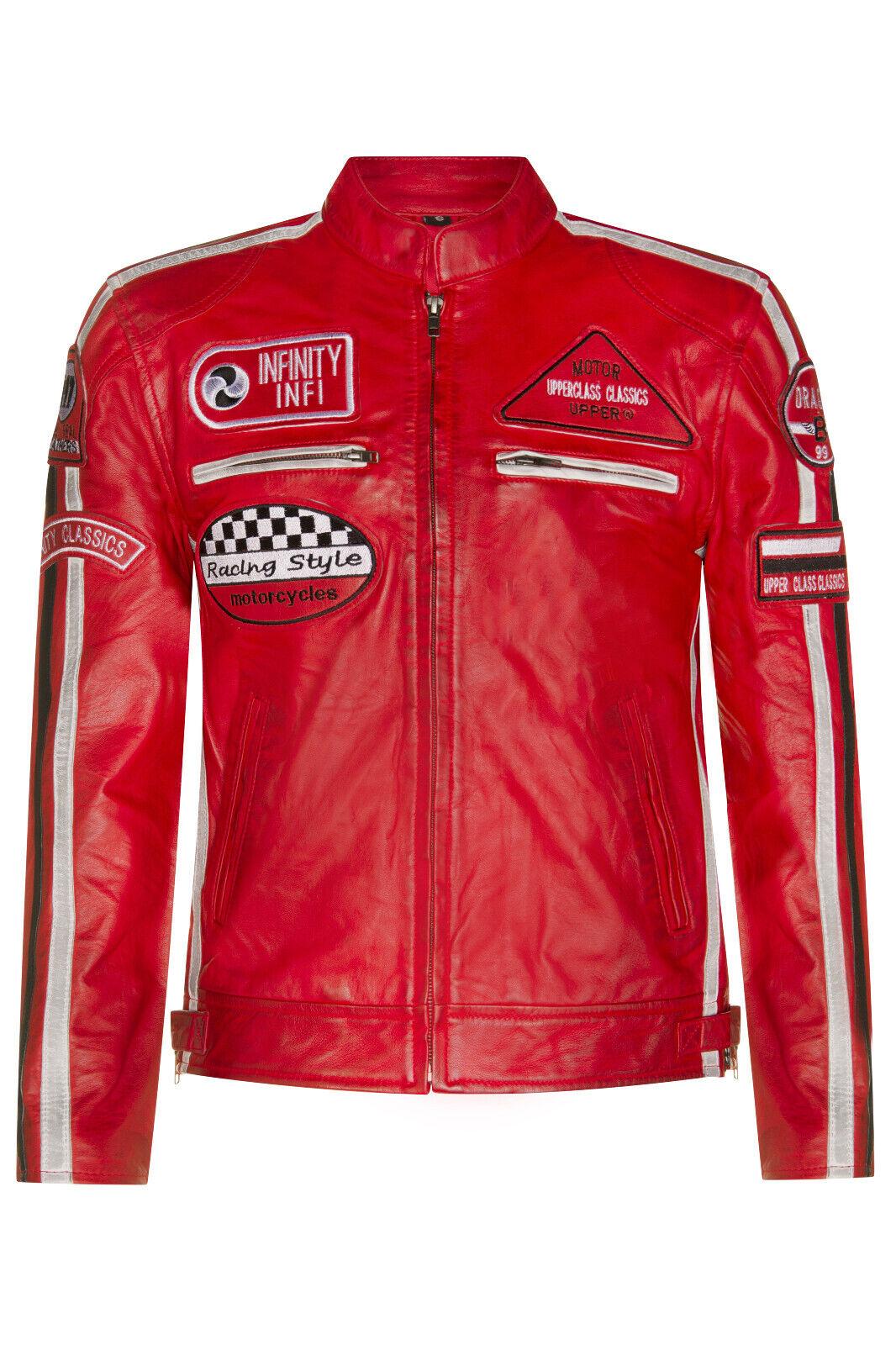 Leren race-motorfietsjack met rits