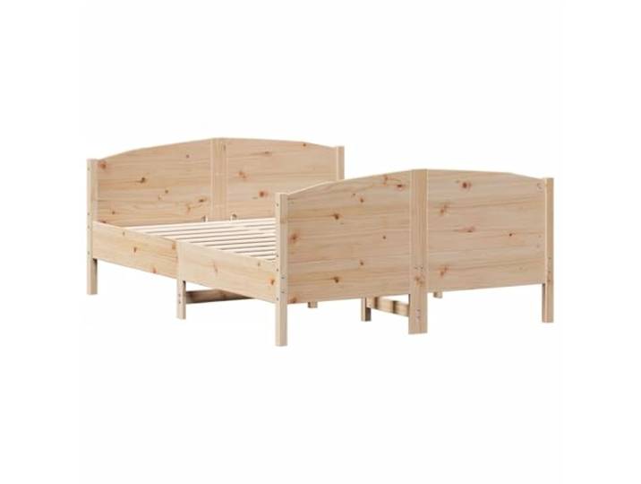 KTHLBRH Bett aus massivem Kiefernholz, 120 x 190 cm Mit Kopf- und Fußteil, Lattenrost aus Sperrholz, für Schlafzimmer