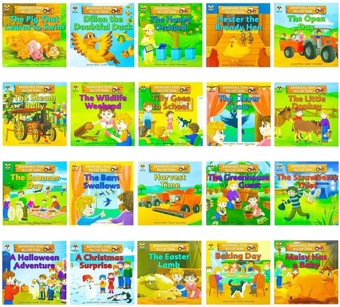 Fox Eye Publishing Adventures From Hilltop Farm 20 Books Collection Set by Jessica Wren - Paperback Farm Animal Stories for Ages 3-7