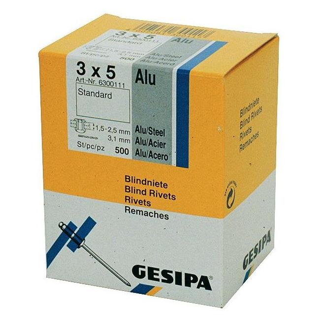 Gesipa Blindniete 4x8mm Alu/Stahl (4007081300445)