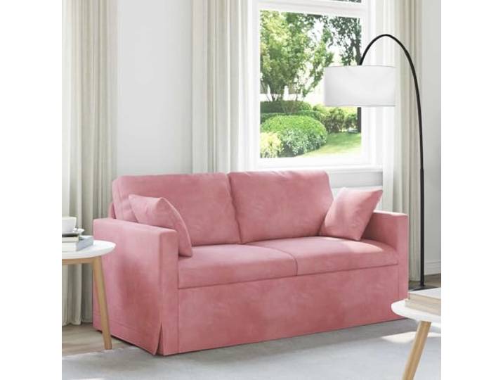 ZQQLVOO Sofa Rosa 158 x 78 x 80 cm Samt Modular Design, Holzarmlehnen, Metallrahmen, Wohnzimmer Schlafzimmer