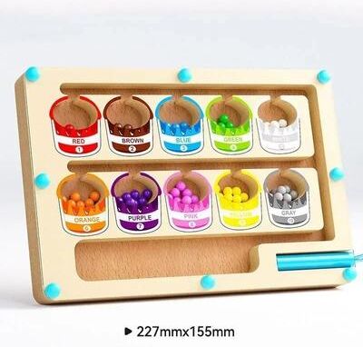 Uplift Essentials Montessori Magnetic Color & Logic Maze Board paint Bucket