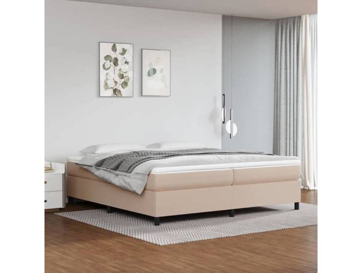 NGM - NEUF Cadre de lit à ressorts cappuccino - Structure de lit 2 PLACES - 200x200cm similicuir 700 507398411297