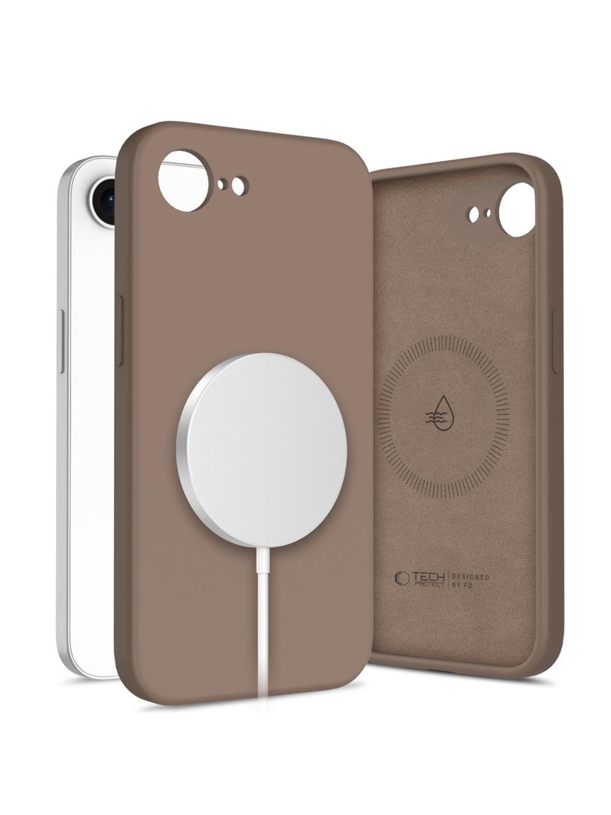 Tech-Protect Silicone MagSafe Case for iPhone 16e / 17e - Brown