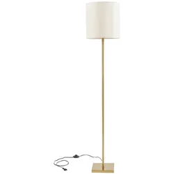 Lux.Pro, Stehlampe, Stehleuchte Fildholm 157cm Messingfarben/Leinenoptik (E27)