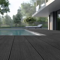 HOME DELUXE WPC Terrassendielen Komplettset (inkl. Unterkonstruktion) SAMANA - Anthrazit 50m2