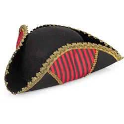 Dreispitz "Pirat", rot/schwarz