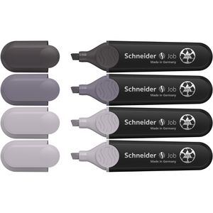 Schneider Textmarker Job 150, 4 Stück, Strichbreite 1 - 5mm, Grautöne sortiert