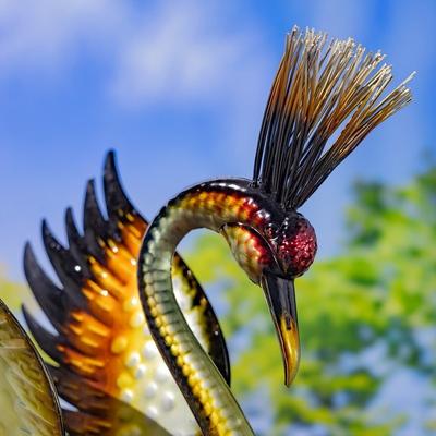 Zaer Ltd Set of 4 Assorted Elegant Metallic Heron Metal Garden Figurines