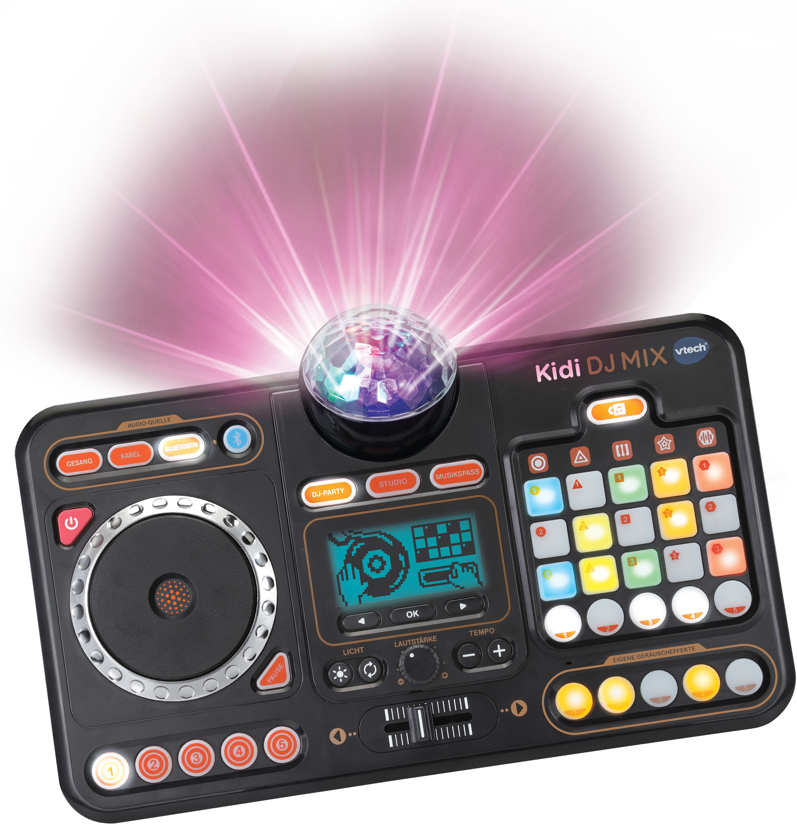 Lerntablet VTECH "Kiditronics, Kidi DJ Mix", schwarz, Kindercomputer, KinderB:35,8cm H:10,4cm T:24,3cm, Kunststoff, Lerntablet, mit Licht- und Soundeffekten, B:35,8cm H:10,4cm T:24,3cm