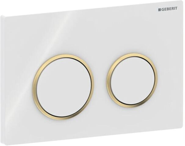 Geberit Betätigungsplatte Omega 20 Round 115085KK1 weiß/vergoldet, für Omega Spülkasten