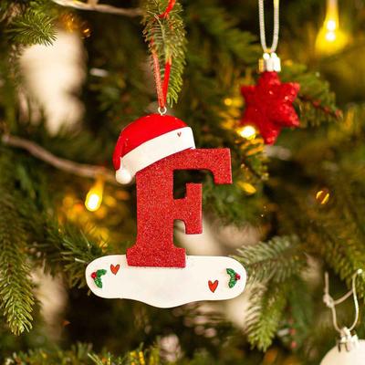 Discount Dollar Deals Christmas Tree Decoration Letter Pendant, DIY Xmas Holiday Acrylic, Ornament For Home Decor red6 1pcs